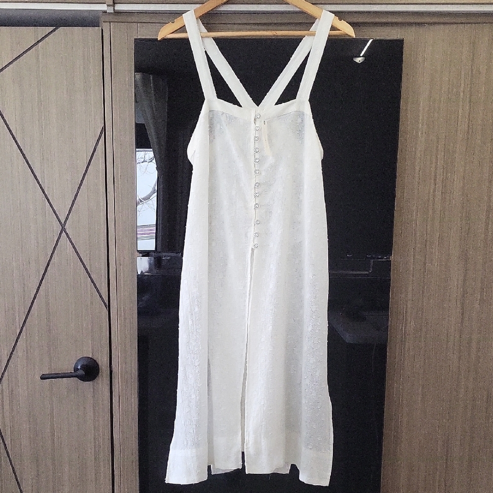 White", Gauze texture", Tank Style sheer dress/cover up" By "Anthropologie" 🤍
